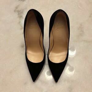Christian louboutins black suede so Kate